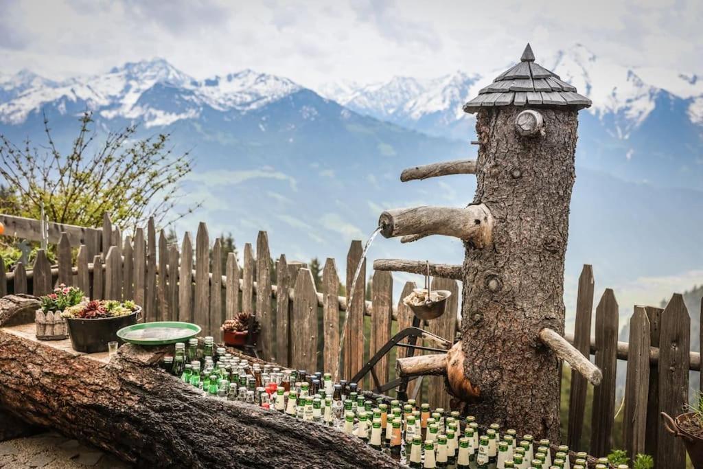 Ferienhaus Zillertal Panorama Blick Balkon Sauna Zellberg Exteriör bild