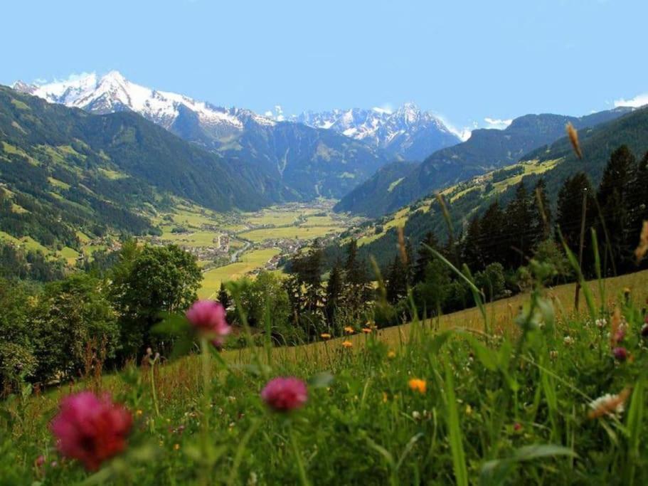Ferienhaus Zillertal Panorama Blick Balkon Sauna Zellberg Exteriör bild