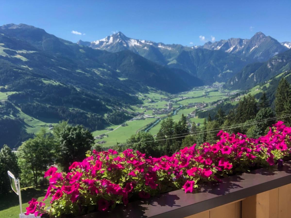 Ferienhaus Zillertal Panorama Blick Balkon Sauna Zellberg Exteriör bild